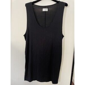 Oro Los Angeles Scallop BLACK Tank Top Sleeveless T Shirt  SZ L